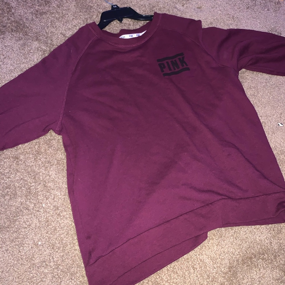 maroon pink crewneck
